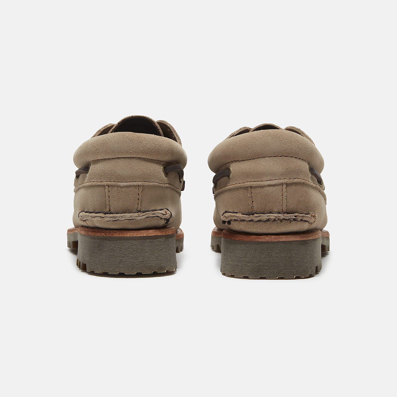 Authentic 'Mix Tape' Handsewn 3 Eye Lug Boat Shoe - Taupe