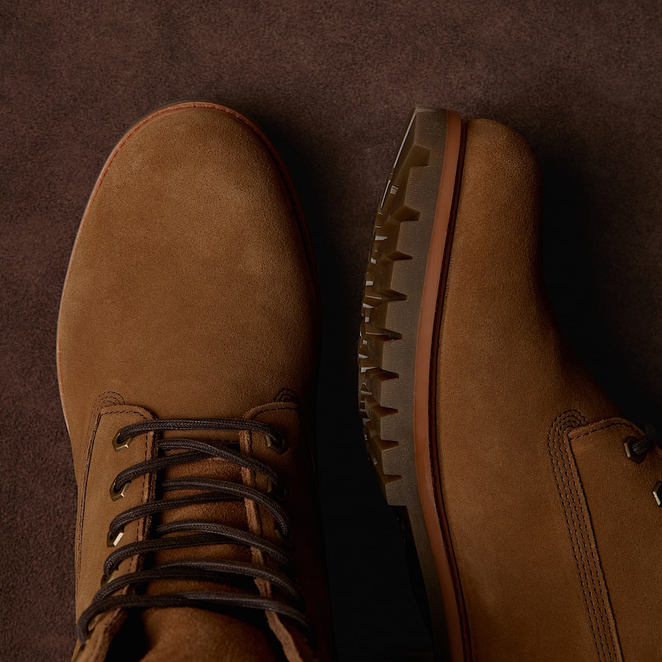 Premium 6” Lace Up Waterproof Boot - Medium Brown Suede