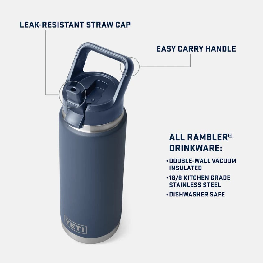 Rambler® 26 oz (769 ml) Bottle with Straw Cap - Pampa Green