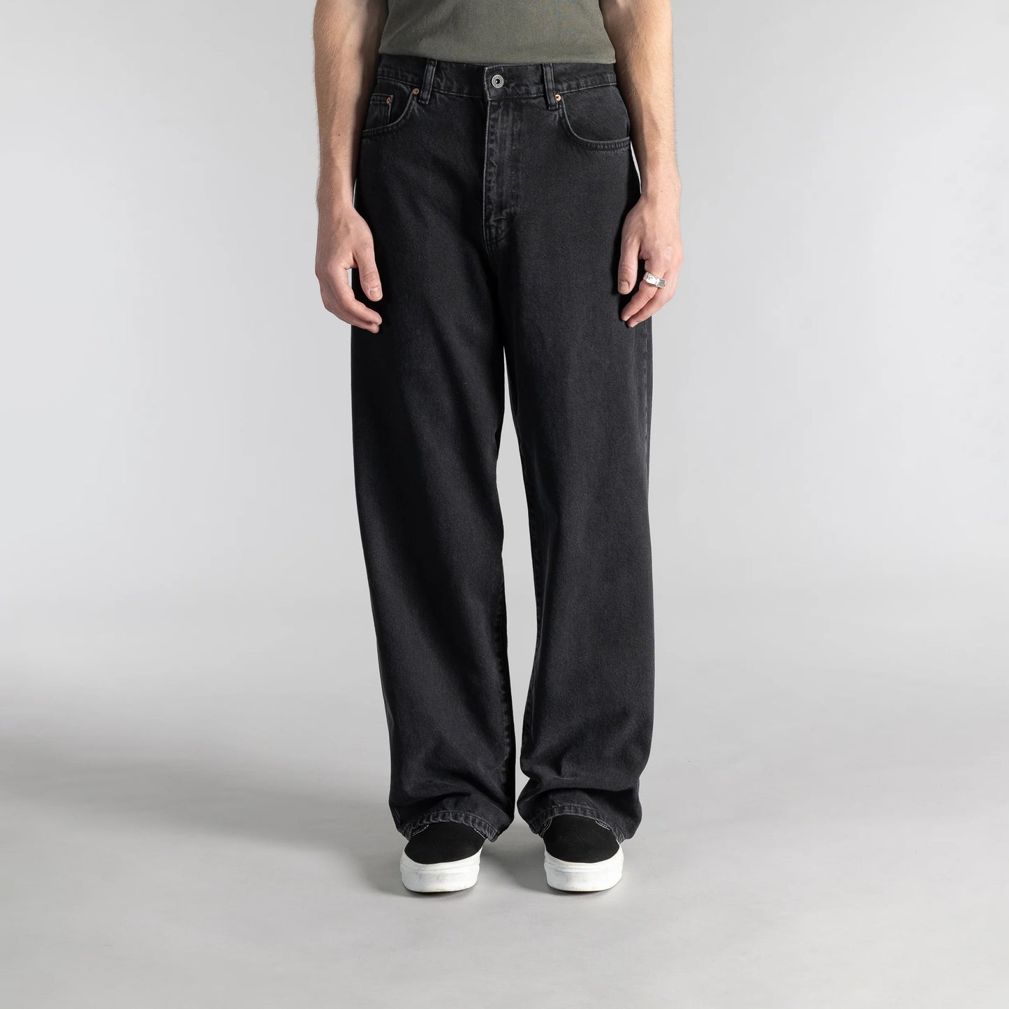 Wide 5 - Stonewashed Black Denim