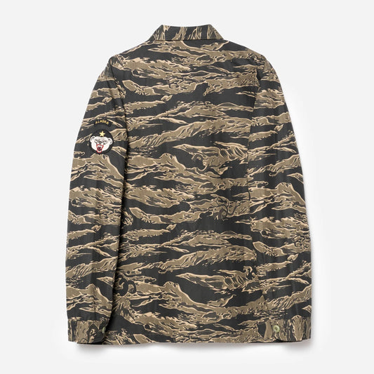 7147 Bonsai Tigerstripe L/S Utility Shirt - Mint Gold