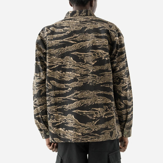 7147 Bonsai Tigerstripe L/S Utility Shirt - Mint Gold
