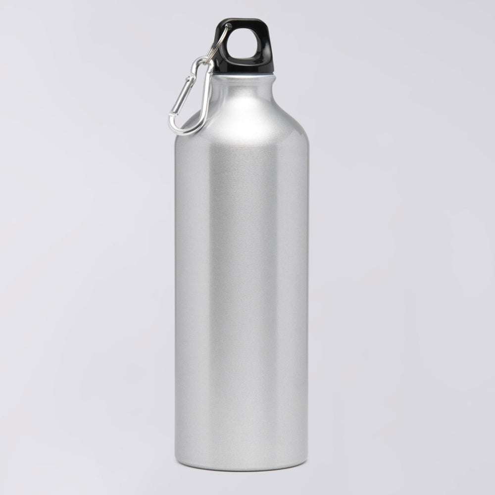 Aluminium Water Bottle - Silver / Red
