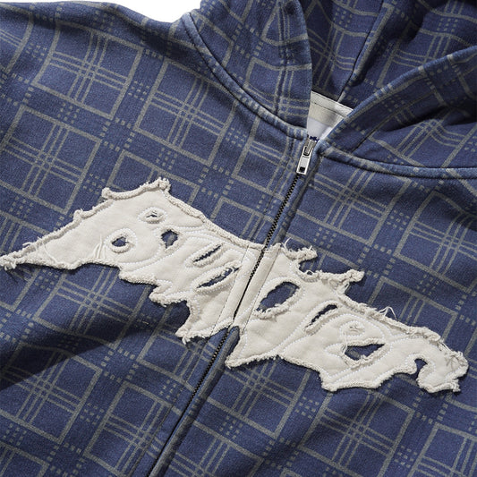 Amplify Zip-Thru Hood - Washed Navy Plaid