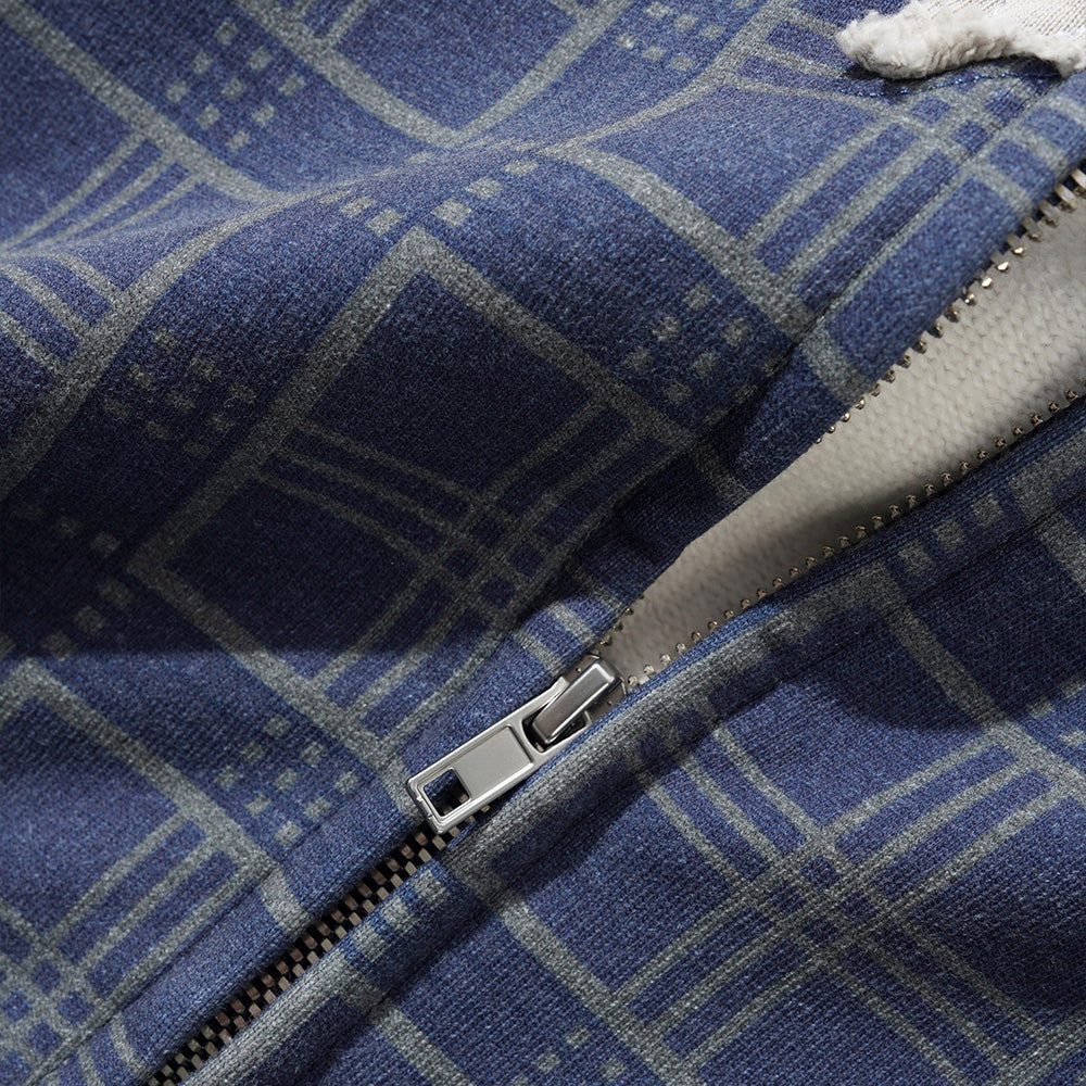 Amplify Zip-Thru Hood - Washed Navy Plaid
