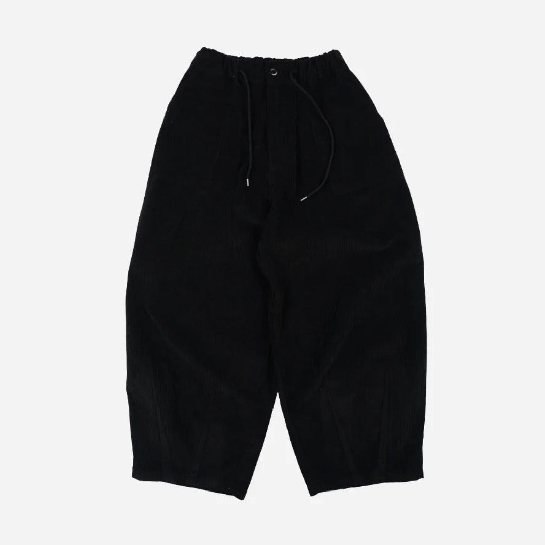 Corduroy Balloon Pants - Black