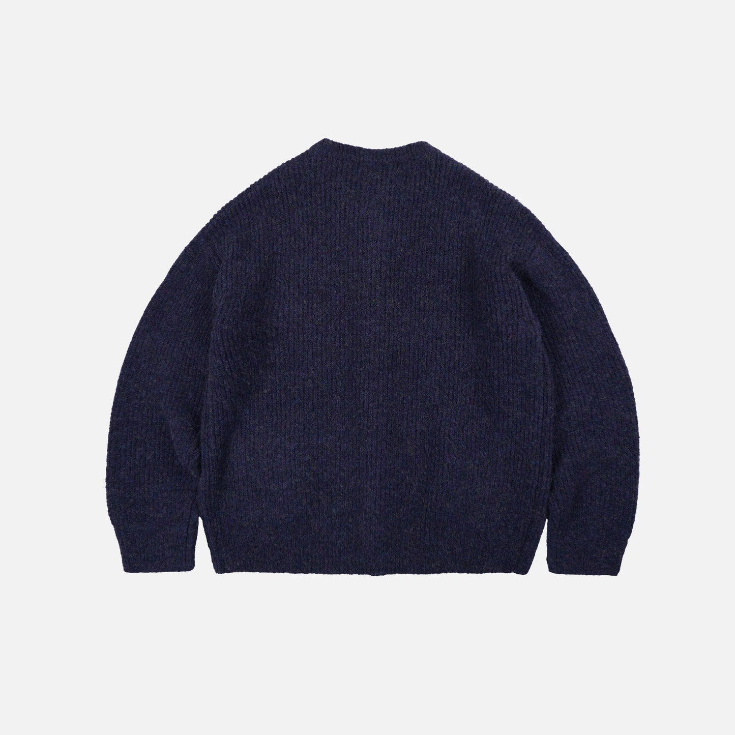 Brushed Wool Round Cardigan - Purple