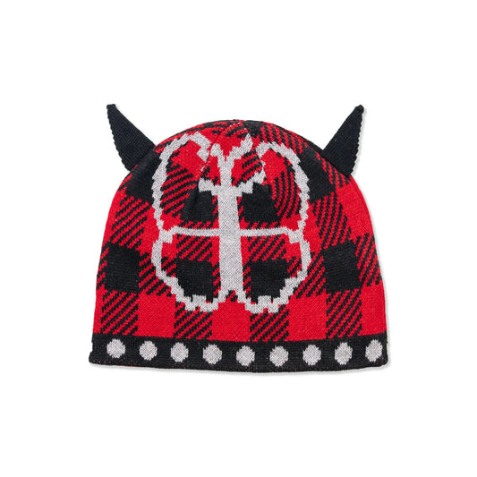 Butterfly Horn Beanie - Red