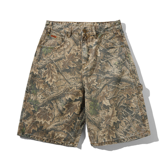 Carpenter Denim Shorts - Forest Camo