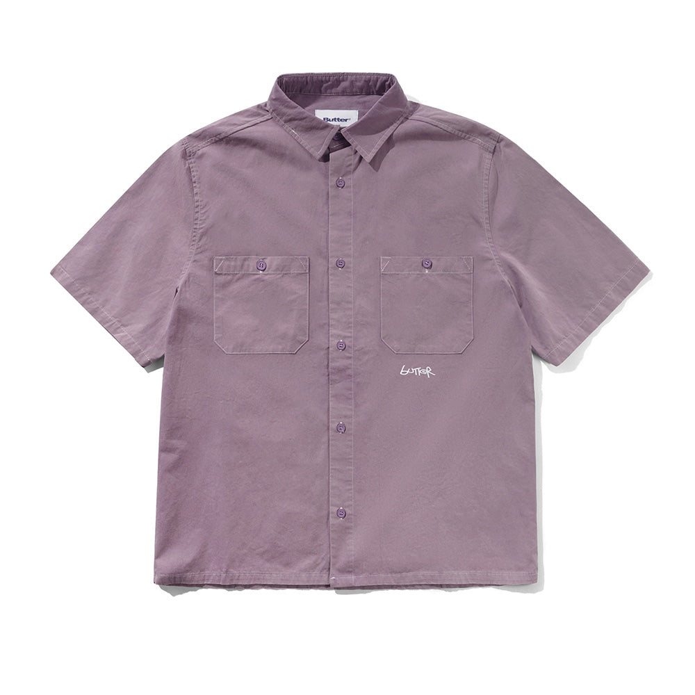 Contrast Stitch S/S Shirt - Eggplant