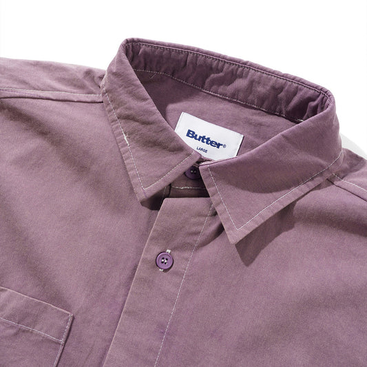 Contrast Stitch S/S Shirt - Eggplant