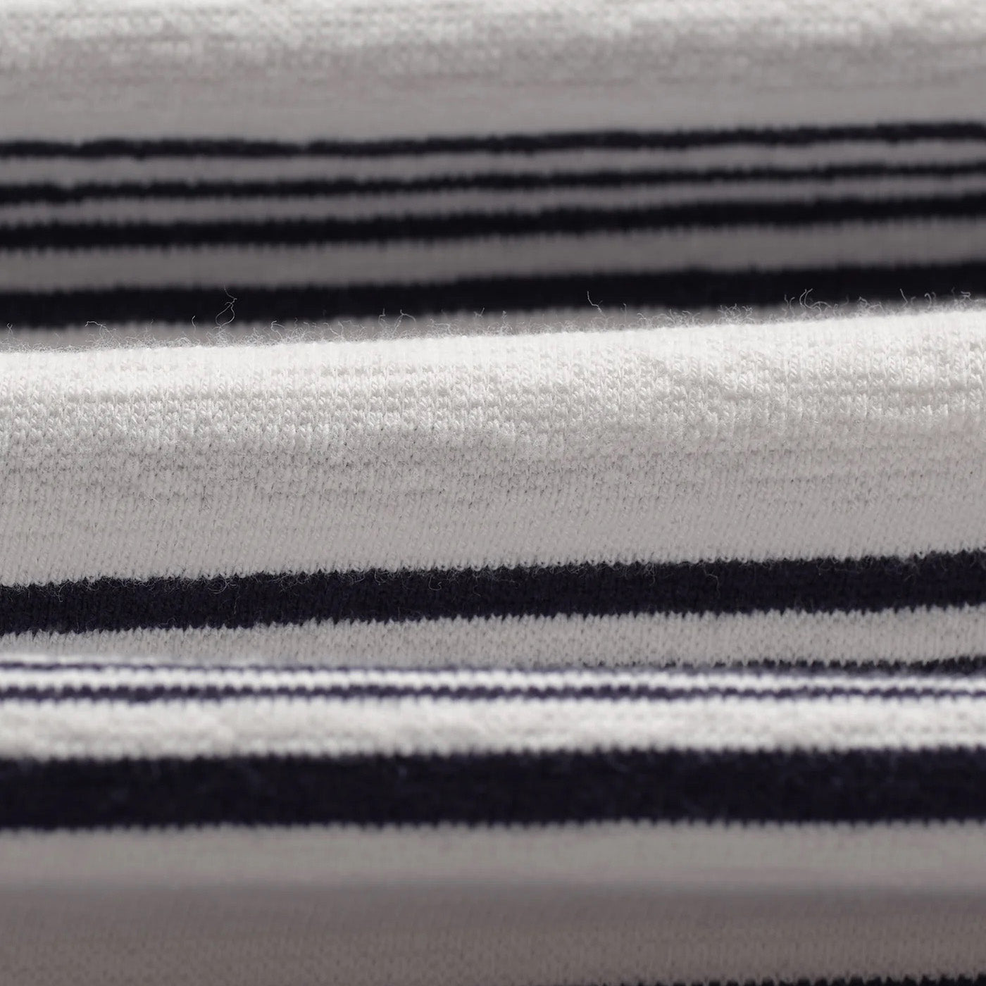 Dean SS Tee, Thin Textured Stripe - Ecru / Navy