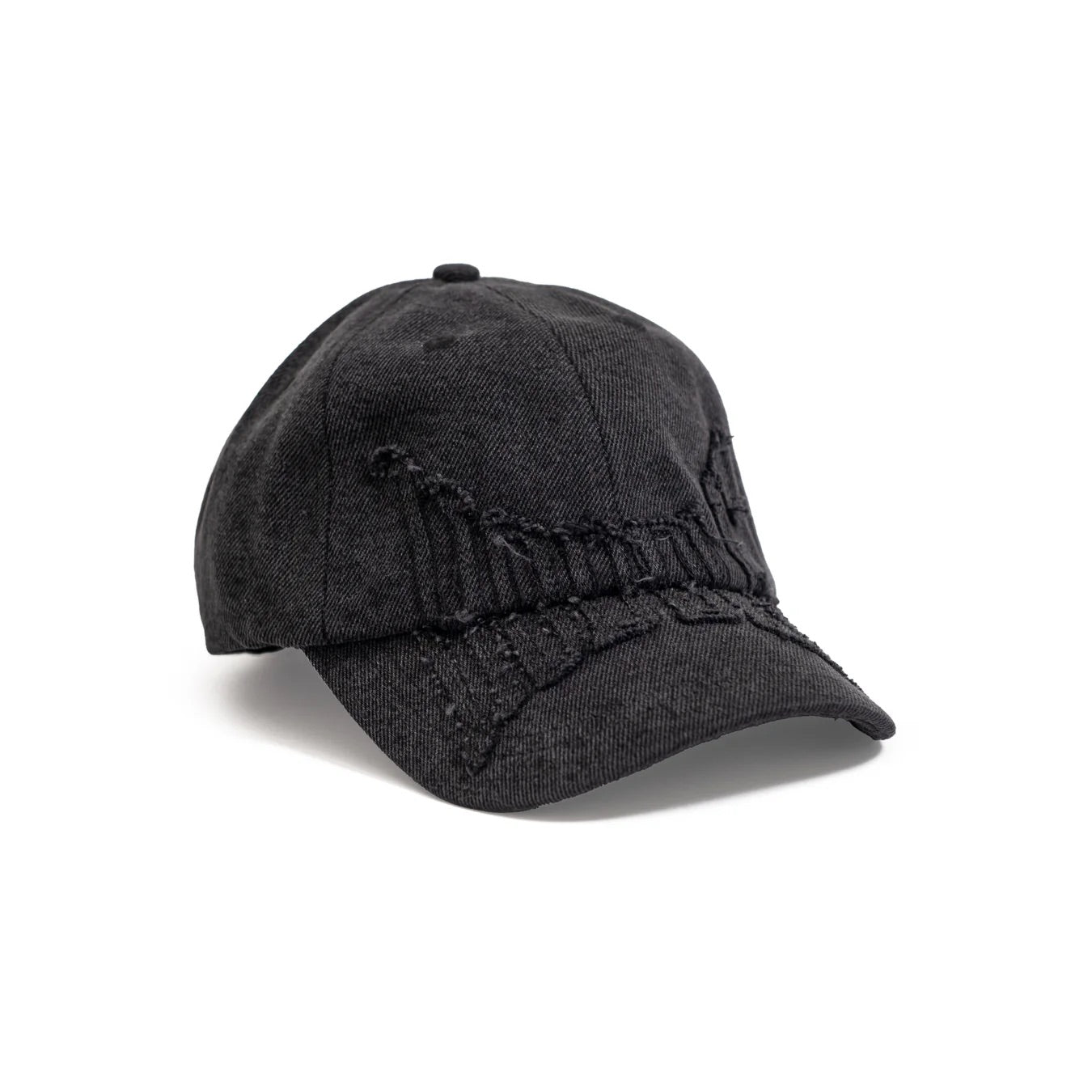 Denim Applique Cap - Black Wash