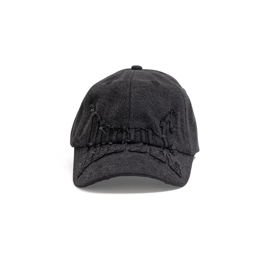 Denim Applique Cap - Black Wash