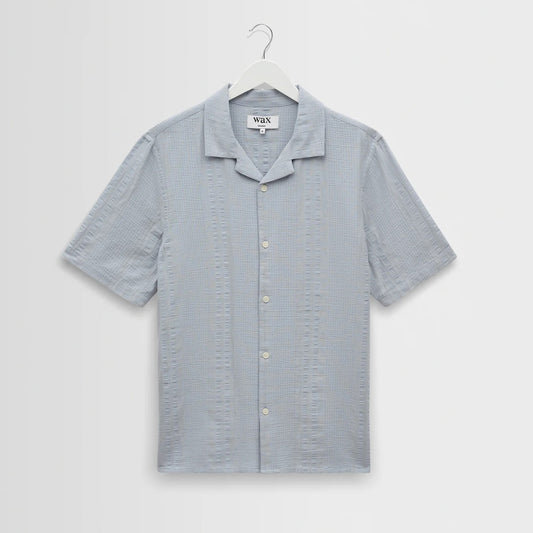 Didcot SS Shirt, Double Weave Seersucker - Blue