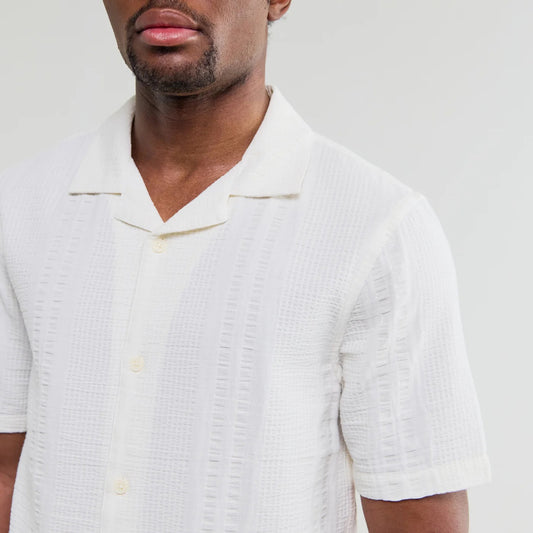 Didcot SS Shirt, Double Weave Seersucker - Ecru