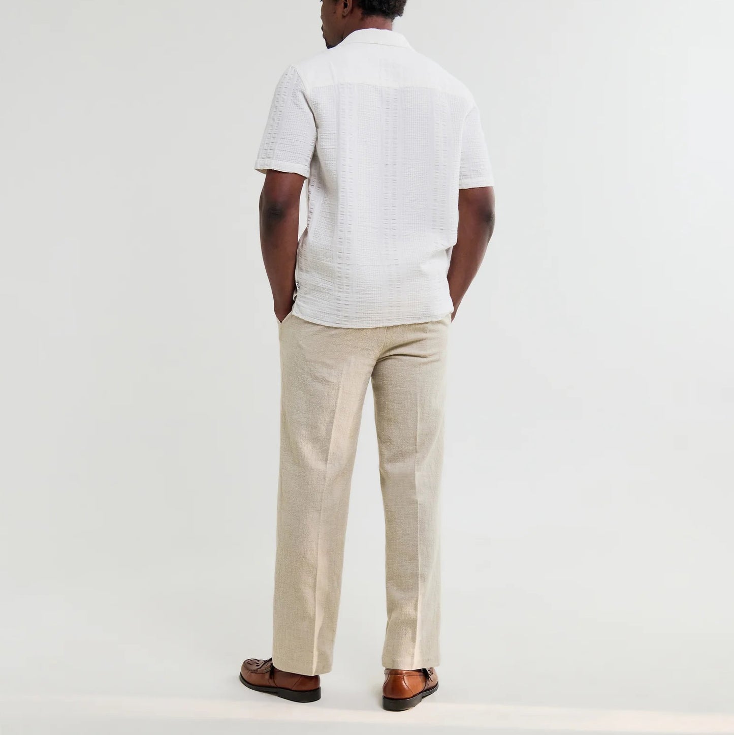 Didcot SS Shirt, Double Weave Seersucker - Ecru