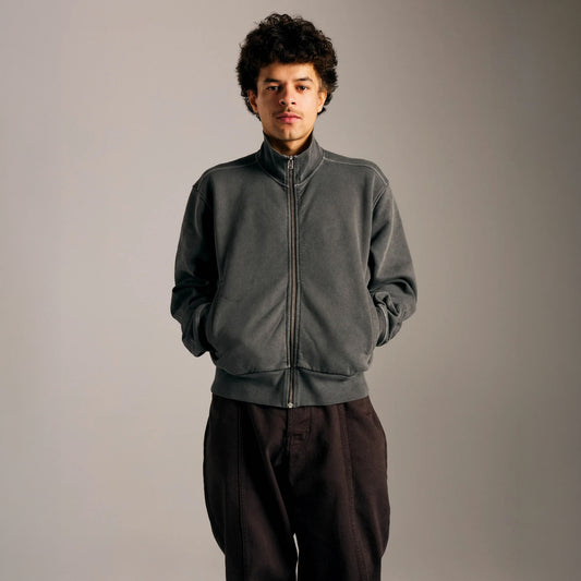 Full Zip Sweat - Washed Black