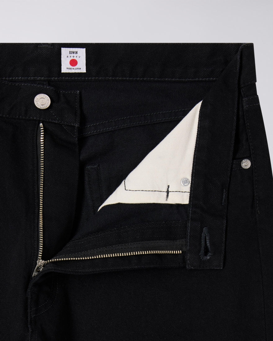 Loose Jeans, 13oz Kaihara Right Hand Black Denim - Black unwashed