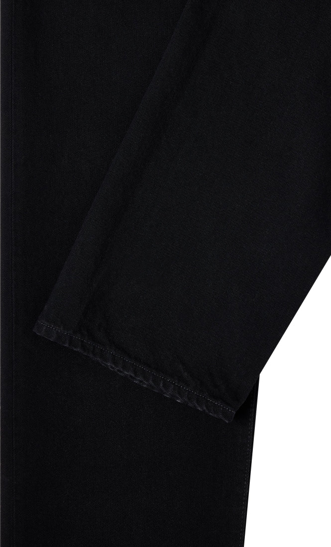 Loose Jeans, 13oz Kaihara Right Hand Black Denim - Black unwashed