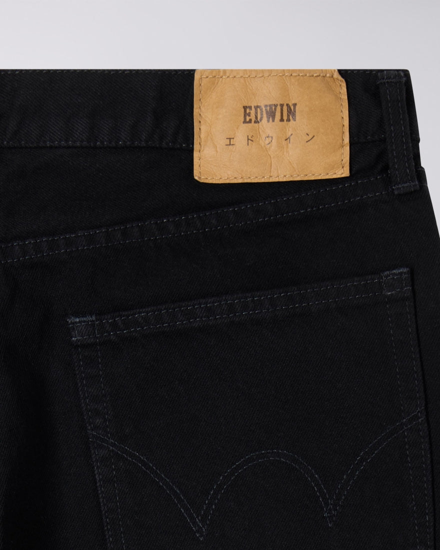 Loose Jeans, 13oz Kaihara Right Hand Black Denim - Black unwashed