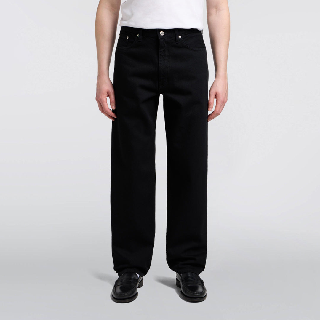 Loose Jeans, 13oz Kaihara Right Hand Black Denim - Black unwashed