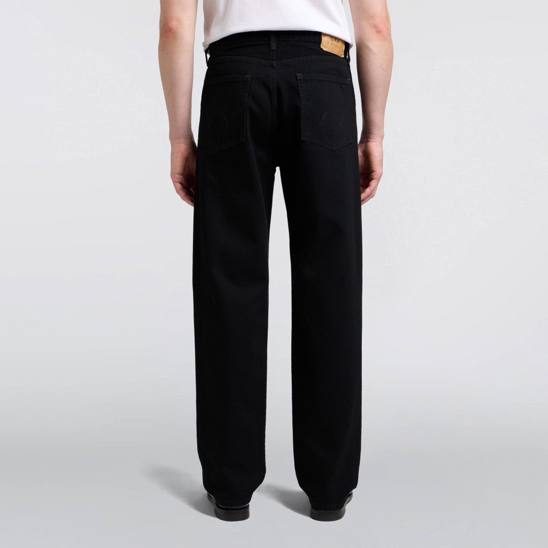 Loose Jeans, 13oz Kaihara Right Hand Black Denim - Black unwashed