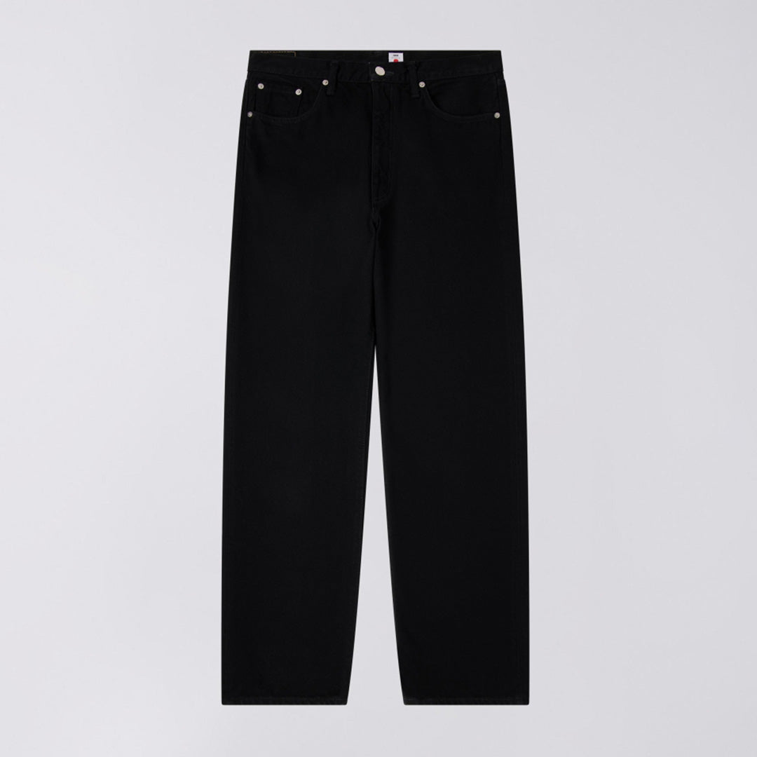 Loose Jeans, 13oz Kaihara Right Hand Black Denim - Black unwashed