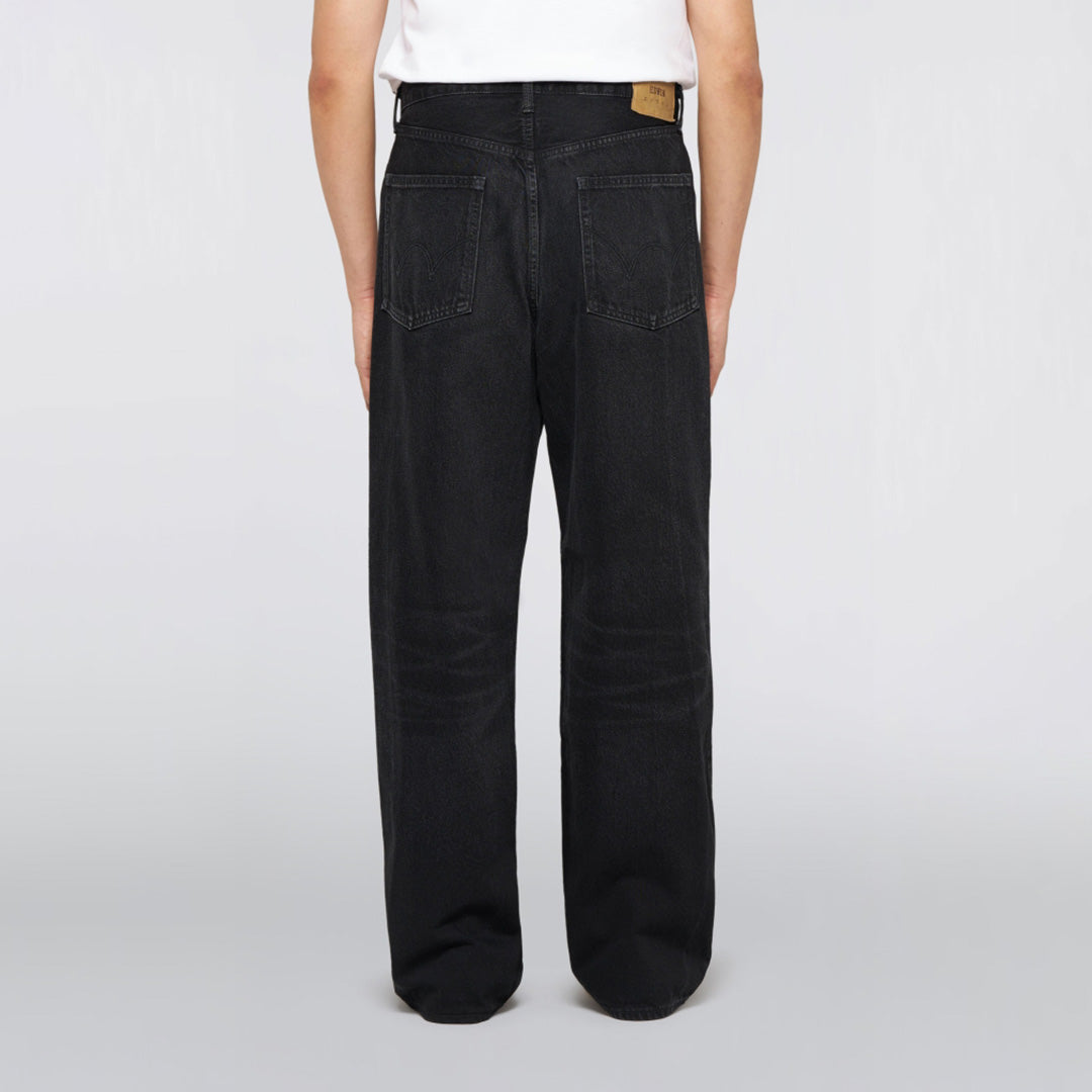 Wide Pant, 13oz Kaihara Right Hand Black Denim - Black deep dark used