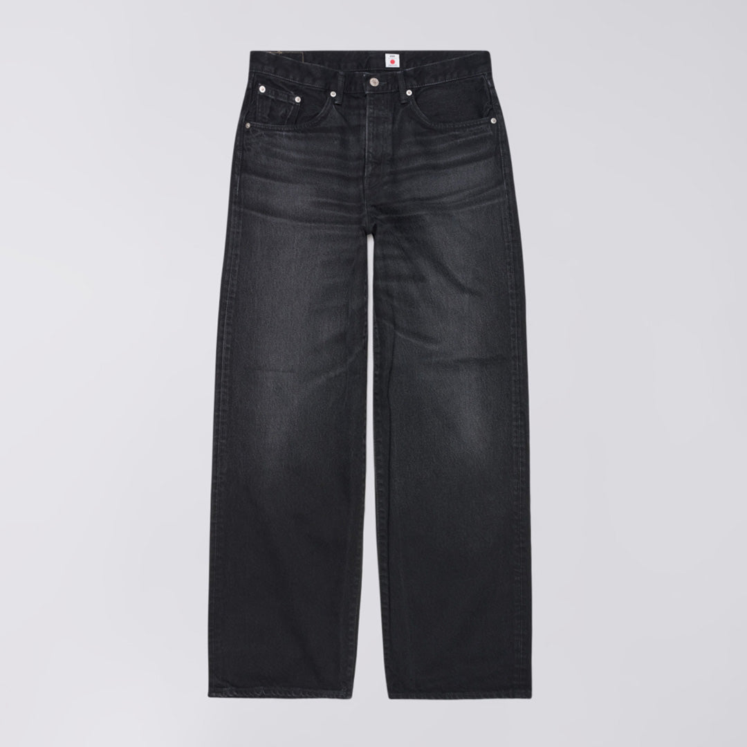 Wide Pant, 13oz Kaihara Right Hand Black Denim - Black deep dark used