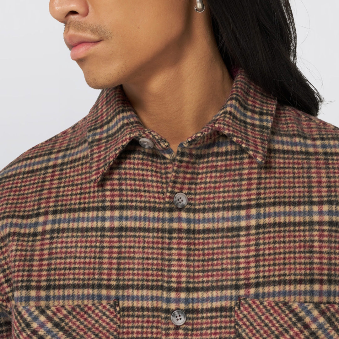 L/S Julius Shirt - Burgundy/Blue