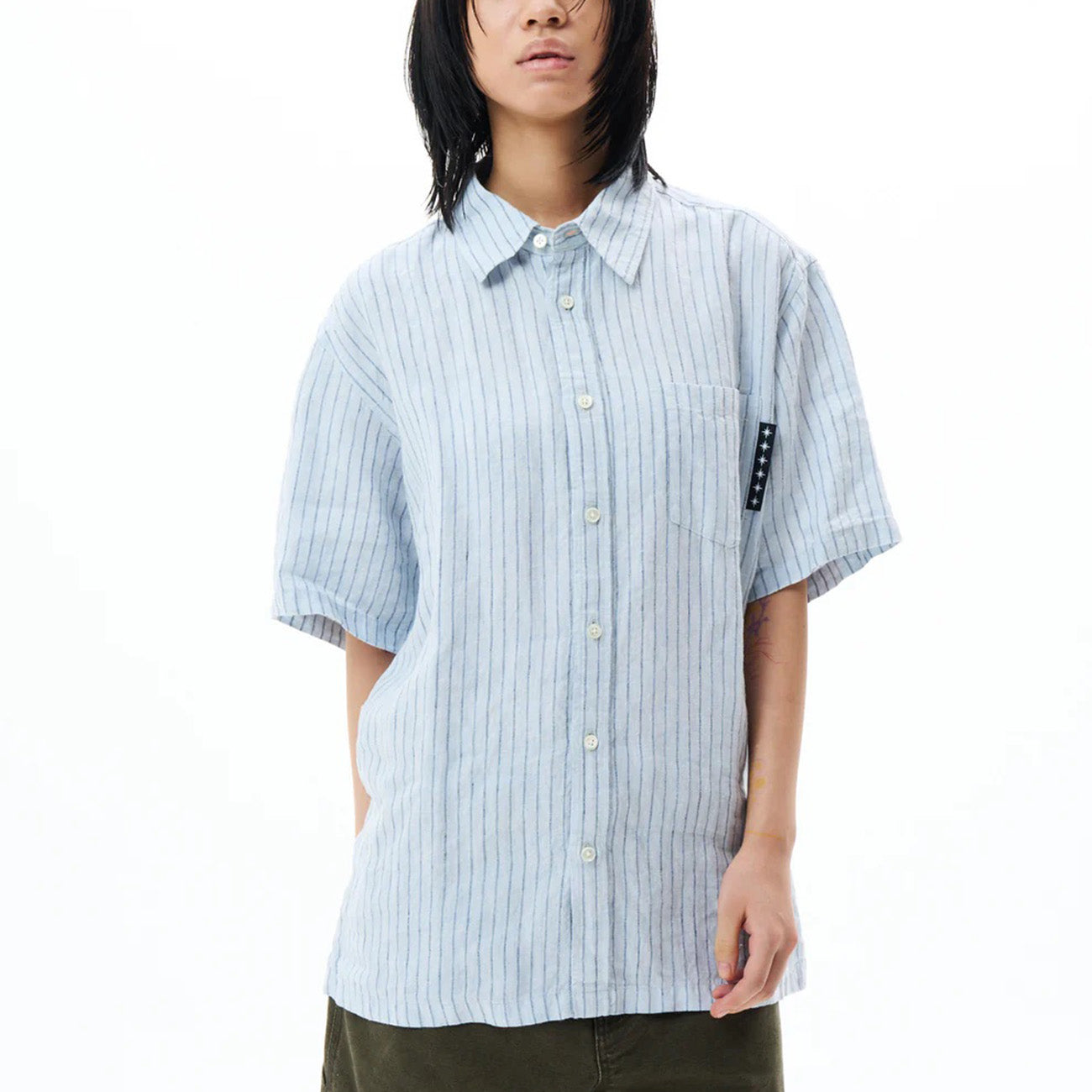 Striped SS Shirt - Light Blue