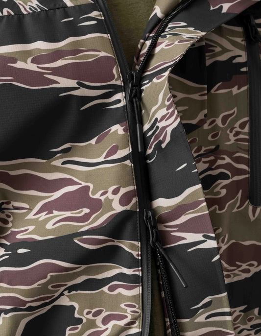 7274 Bonsai Tigerstripe Asym Parka - Woodland