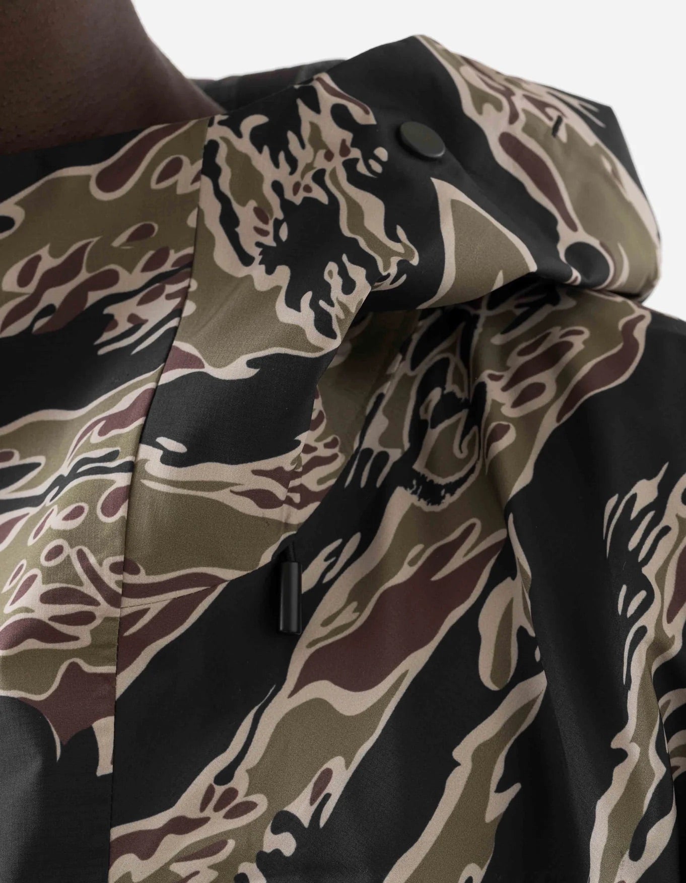 7274 Bonsai Tigerstripe Asym Parka - Woodland