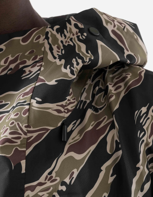 7274 Bonsai Tigerstripe Asym Parka - Woodland