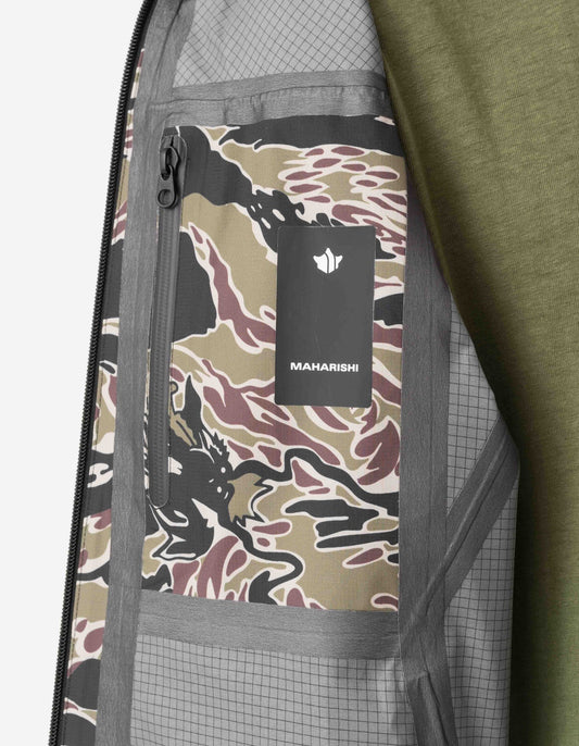 7274 Bonsai Tigerstripe Asym Parka - Woodland