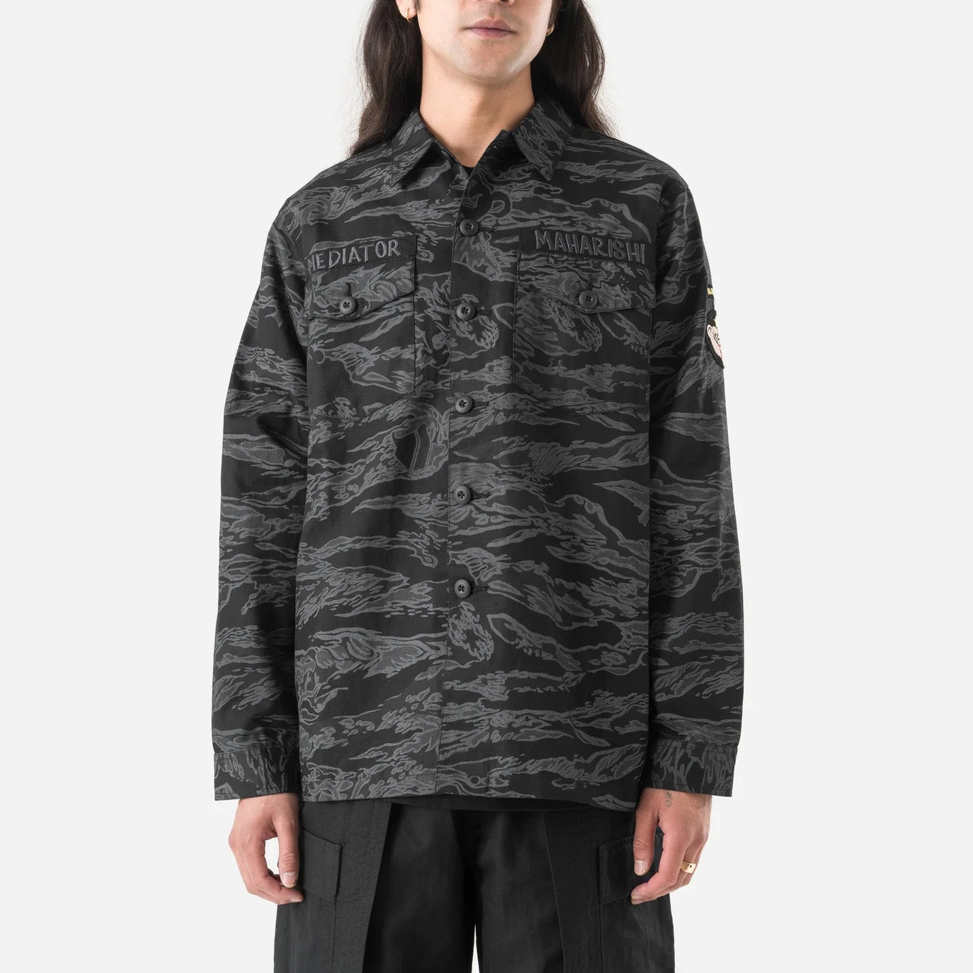 7147 Bonsai Tigerstripe L/S Utility Shirt - Subdued Night