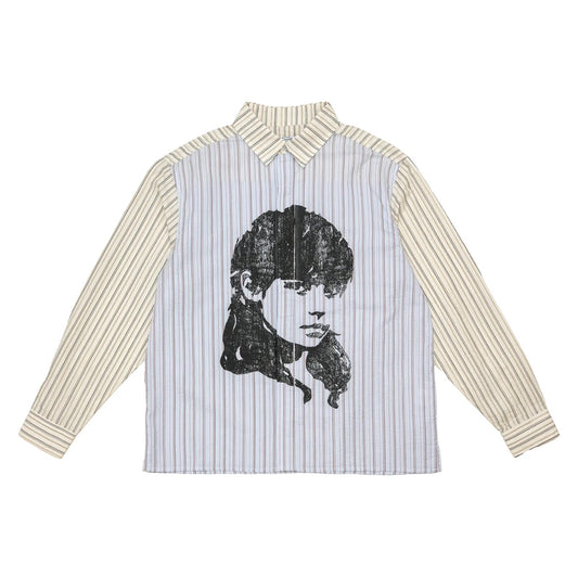 Merch Shirt, Striped Seersucker - Blue