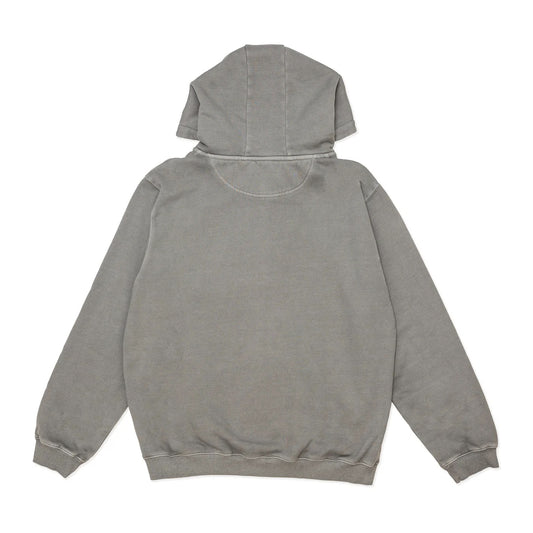 Monogram Zip Hood - Washed Grey
