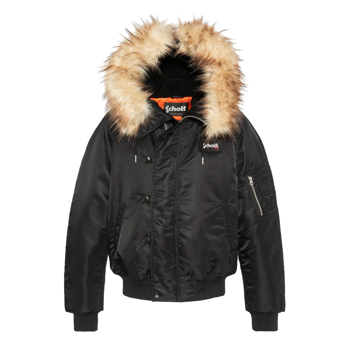 N2B snorkel jacket with hood, oversized fit - Black