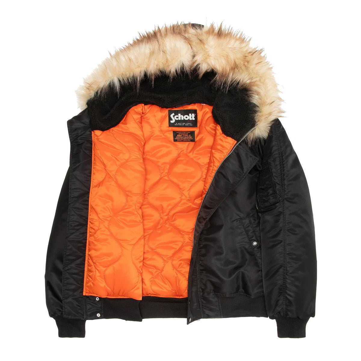 N2B snorkel jacket with hood, oversized fit - Black