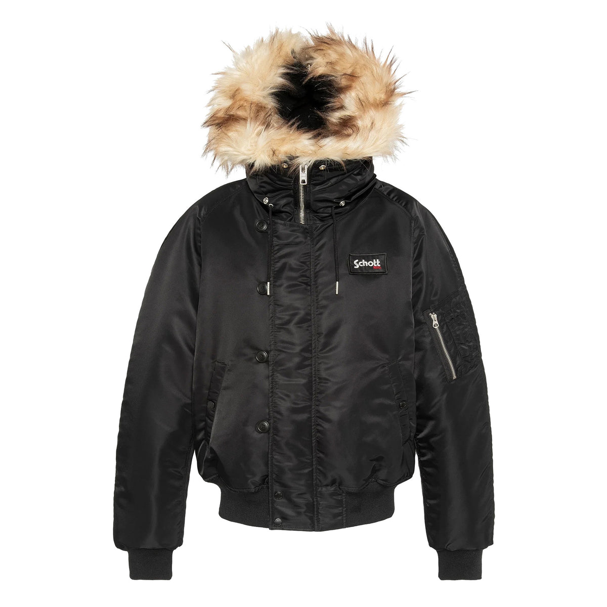 N2B snorkel jacket with hood, oversized fit - Black