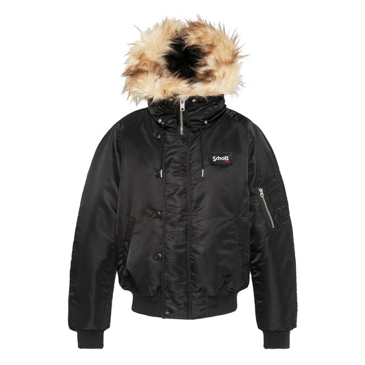 N2B snorkel jacket with hood, oversized fit - Black
