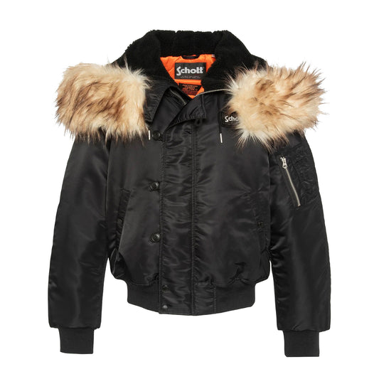 N2B snorkel jacket with hood, oversized fit - Black