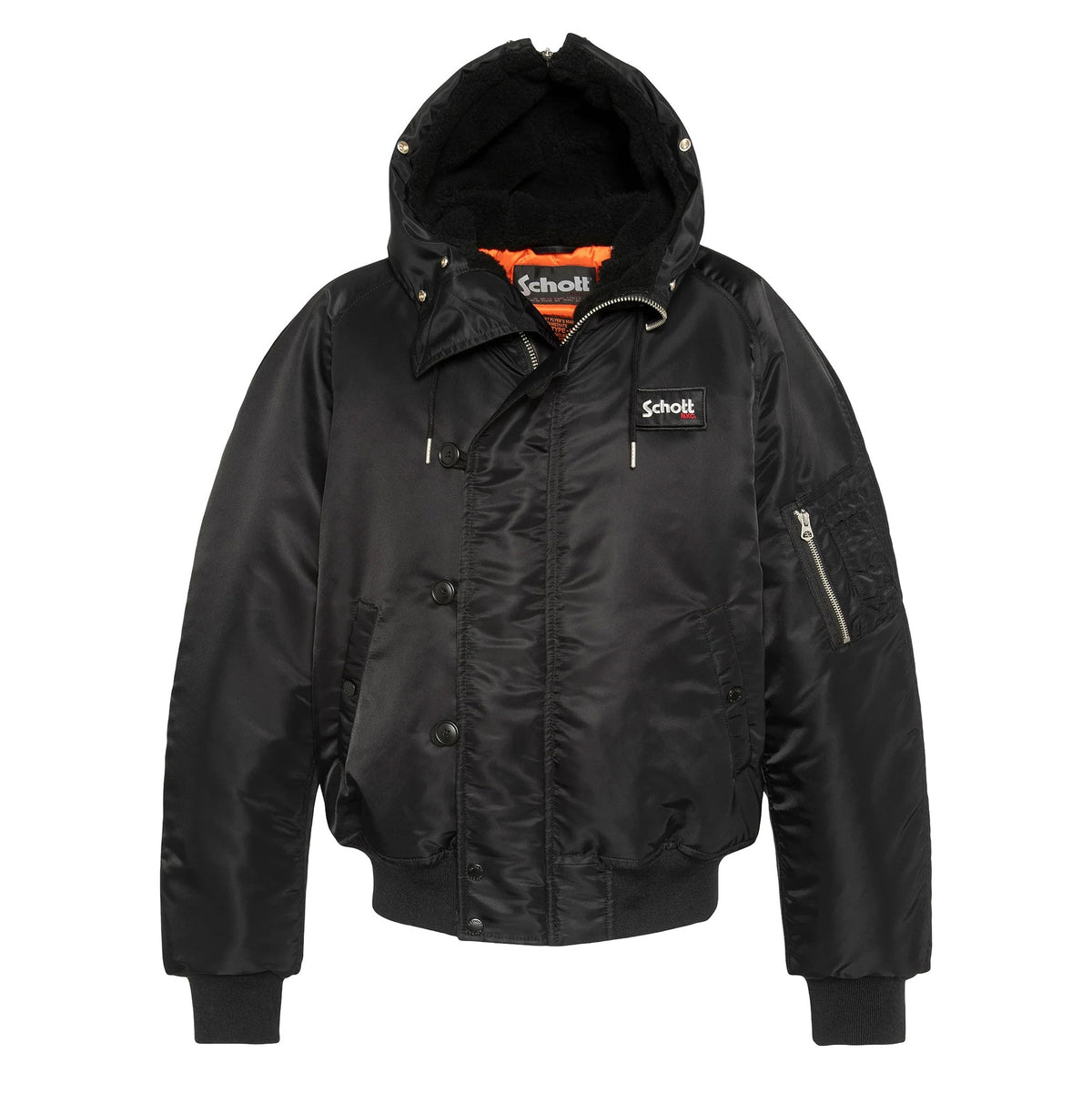 N2B snorkel jacket with hood, oversized fit - Black