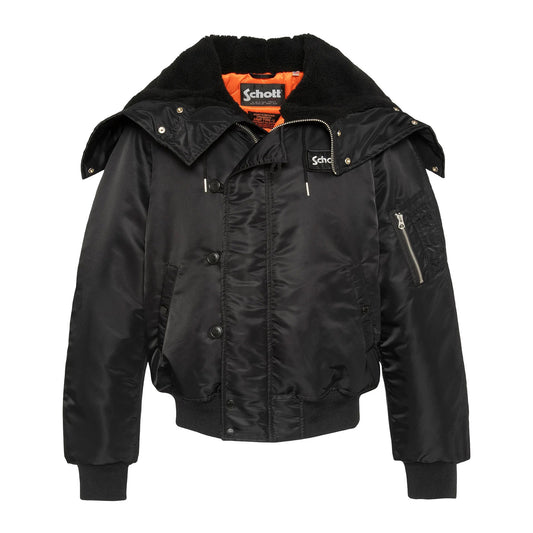 N2B snorkel jacket with hood, oversized fit - Black