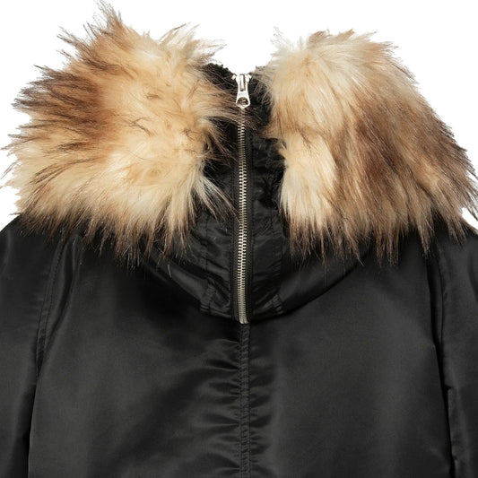 N2B snorkel jacket with hood, oversized fit - Black