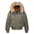 N2B snorkel jacket with hood, oversized fit - Sage Khaki