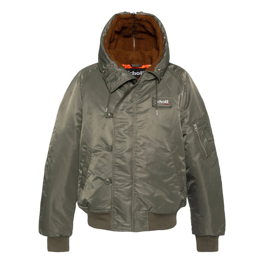 N2B snorkel jacket with hood, oversized fit - Sage Khaki