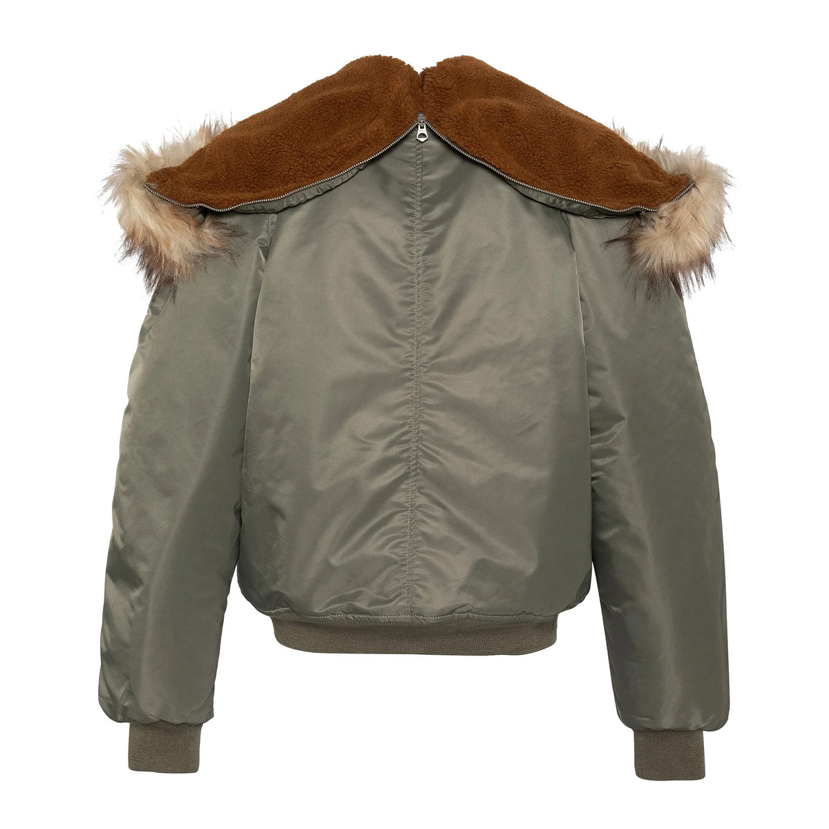 N2B snorkel jacket with hood, oversized fit - Sage Khaki